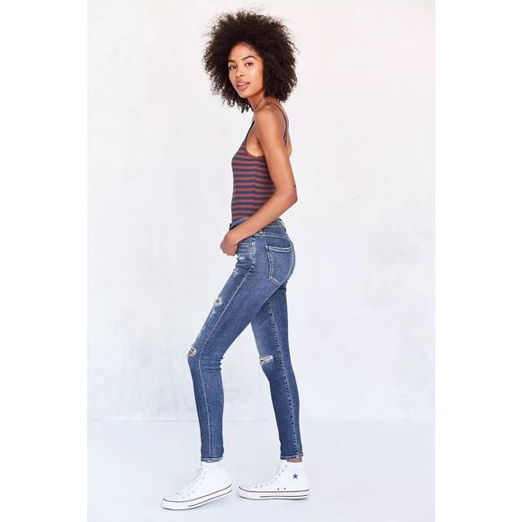 AGolde A Golde Blue Sophie High-Rise Distressed Skinny Jeans Size 24 - Picture 14 of 16